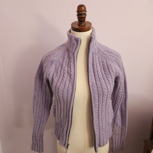 GAP Women's Purple Cable Knit Sweater - Picture 4 of 13